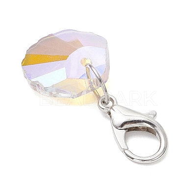 Shell Shape Starfish Star Fish Moon Glass Pendant Decorations HJEW-JM03257-1