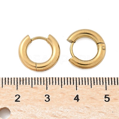 Ion Plating(IP) 304 Stainless Steel Huggie Hoop Earrings EJEW-F111-14mm-G-1