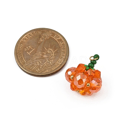 Halloween Theme Glass Seed Beads Pendants PALLOY-MZ00775-01-1
