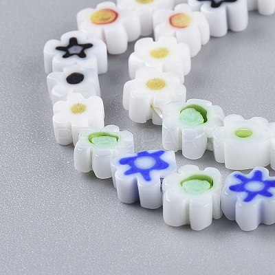 Handmade Millefiori Glass Bead Strands LAMP-J035-6mm-11-1