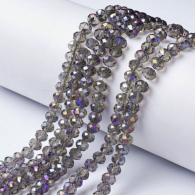 Electroplate Transparent Glass Beads Strands EGLA-A034-T4mm-F11-1