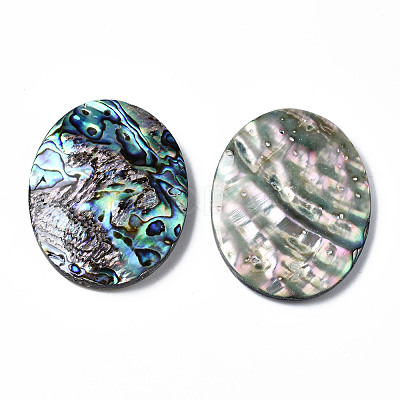 Natural Abalone Shell/Paua Shell Cabochons SSHEL-N034-87-1