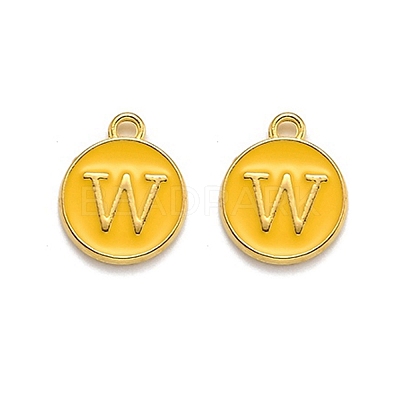 Golden Plated Alloy Enamel Charms ENAM-Q437-13W-1