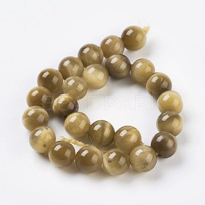 Natural Gold Tiger Eye Beads Strands X-G-C076-8mm-1AA-1