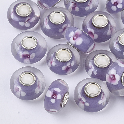 Handmade Lampwork European Beads LAMP-S193-004H-1