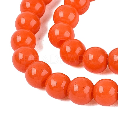 Opaque Solid Color Glass Beads Strands GLAA-T032-P6mm-18-1