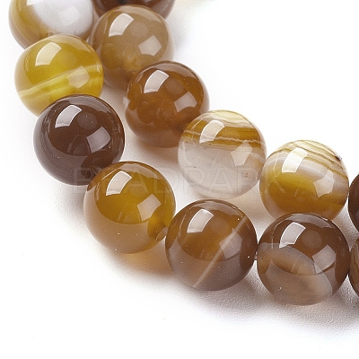 Natural Striped Agate/Banded Agate Beads Strands LS-G-G582-6mm-51-1