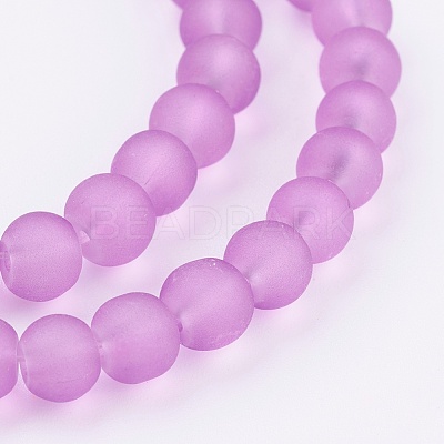 Baking Paint Transparent Glass Bead Strands GLAA-S031-8mm-M-1