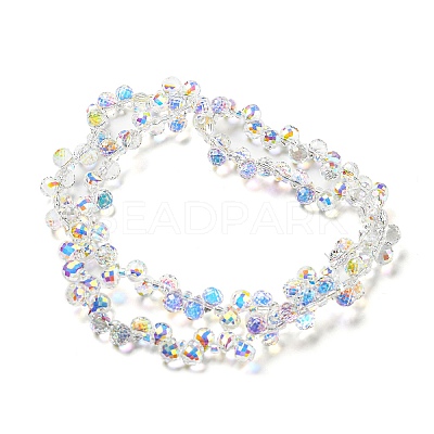 AB Color Plated Electroplate Transparent Glass Beads Strands EGLA-M030-01A-AB01-1