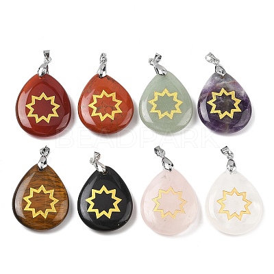 Natural Mixed Gemstone Pendants G-F786-09G-1