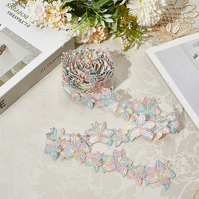5 Yards Flower Polyester Lace Ribbon OCOR-GF0004-95E-1