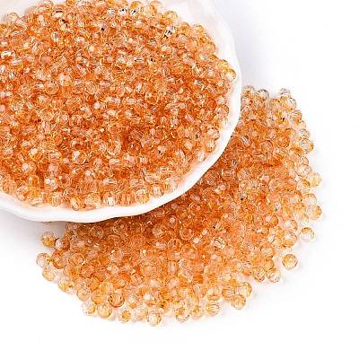 Baking Paint Electroplate Transparent Glass Seed Beads SEED-N006-07G-1