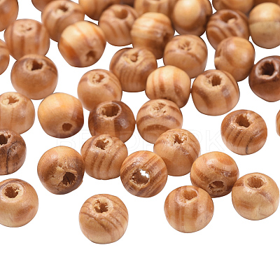 Undyed Natural Wood Beads X-TB611Y-6mm-LF-1