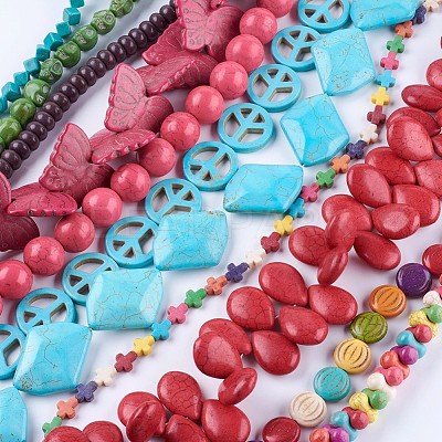 Synthetic Turquoise Beads Strands G-P347-15-1