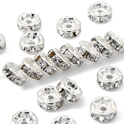 Brass Rhinestone Spacer Beads RB-A014-Z5mm-01S-1
