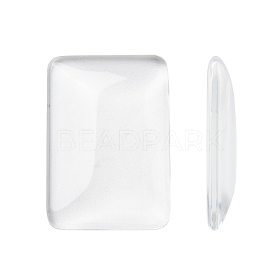Transparent Rectangle Glass Cabochons X-GGLA-R025-33x23-1