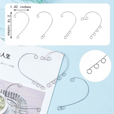 16Pcs 4 Style 316 Stainless Steel Ear Cuff Findings STAS-SZ0002-54-1