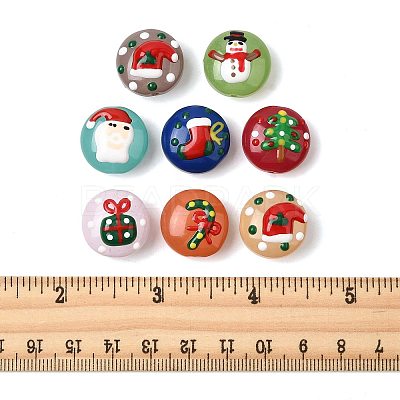 16Pcs 8 Colors Christmas Handmade Lampwork Enamel Beads LAMP-FS0001-63-1