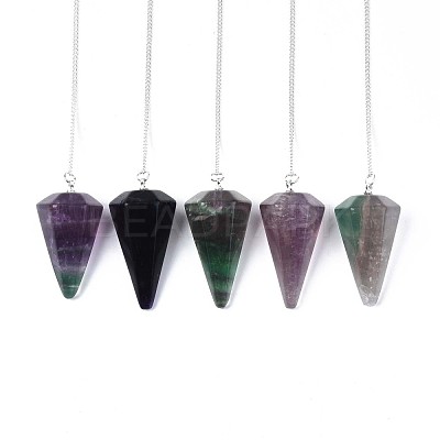 Natural Fluorite Hexagonal Pointed Dowsing Pendulums G-T097-08-1