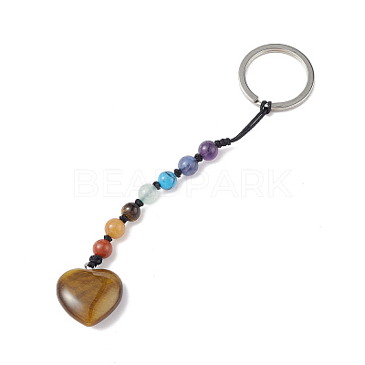 7 Chakra Gemstone Beads Keychain KEYC-F036-02A-1