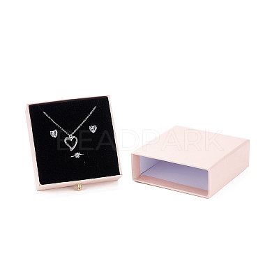 Square Paper Drawer Jewelry Set Box LS-CON-C011-03B-05-1