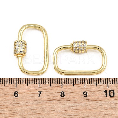 Brass Micro Pave Cubic Zirconia Screw Carabiner Lock Charms FIND-WH0518-96A-G-1