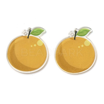 Opaque Printed Acrylic Pendants OACR-I020-06D-1