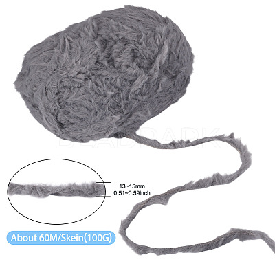 Super Bulky Faux Mink Fur Polyester Yarn YCOR-TAC0001-02D-1