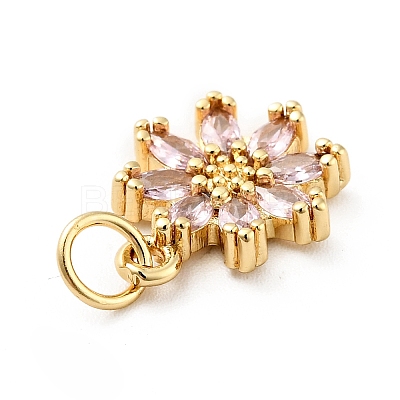 Rack Plating Brass Micro Pave Cubic Zirconia Charms ZIRC-F129-34B-G-1
