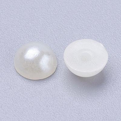 Half Round Domed Imitated Pearl Acrylic Cabochons OACR-H001-10-1