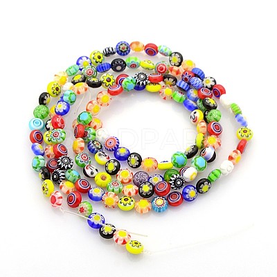 Handmade Millefiori Glass Bead Strands X-LAMP-J034-6mm-M-1