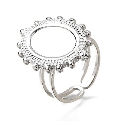 Tarnish Resistant 304 Stainless Steel Cuff Ring Findings X-PW-WG41752-02-1