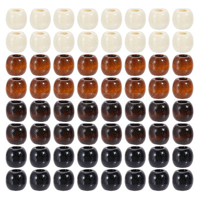 400Pcs 4 Colors Wood European Beads WOOD-GL0001-15-1