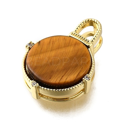 Brass Micro Pave Cubic Zirconia Pendants KK-S523-16G-1