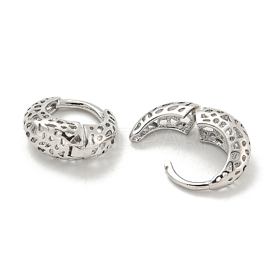 Thick Brass Hoop Earrings EJEW-L211-011N-P-1