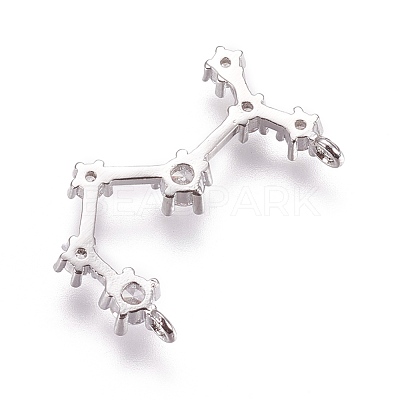 Brass Micro Pave Cubic Zirconia Pendants ZIRC-F099-20P-04-1