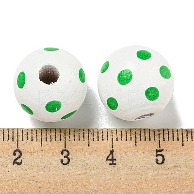 Printed Wood European Beads WOOD-G022-18E-1