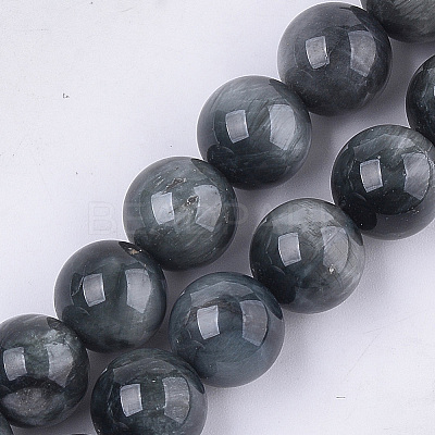 Natural Hawk's Eye Beads Strands G-S333-10mm-027-1