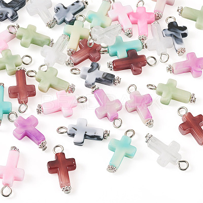 105Pcs 7 Colors Acrylic Imitation Gemstone Pendants FIND-TA0009-34P-1