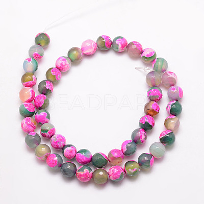 Natural Fire Crackle Agate Bead Strands G-K166-06F-6mm-12-1