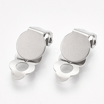 Tarnish Resistant 304 Stainless Steel Clip-on Earring Findings STAS-T045-33A-P-1