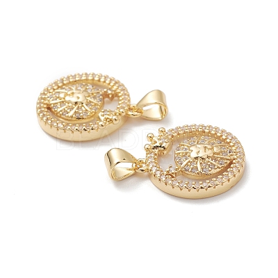 Rack Plating Brass Shell Pendants KK-D087-25G-05-1