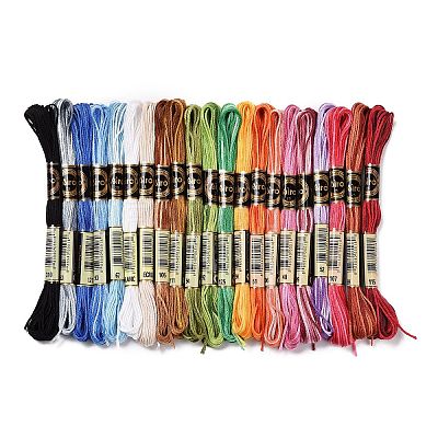 21 Skeins 21 Colors 6-Ply Polyester Embroidery Floss OCOR-M009-01E-01-1