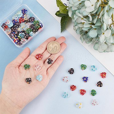 80Pcs 8 Style Handmade Millefiori Lampwork Beads Strands LAMP-SC0001-20-1