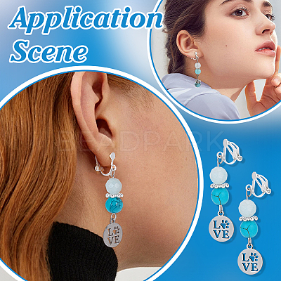30 Pairs 925 Sterling Silver Clip-on Earring Findings STER-PH0005-01S-1
