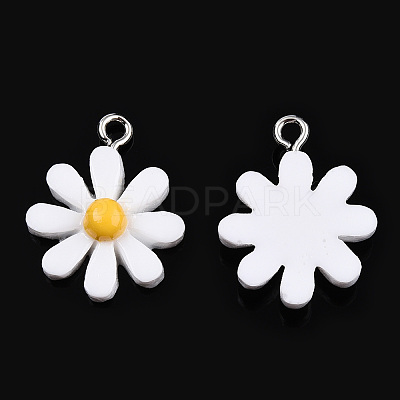 Opaque Resin Pendants RESI-WH0037-01B-1
