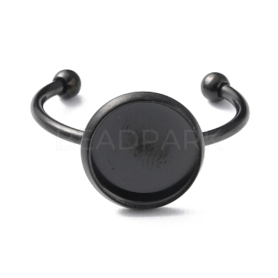 304 Stainless Steel Open Cuff Ring Components RJEW-WH0011-07C-EB-1