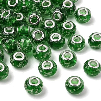 Glow In The Dark Handmade Luminous Style Lampwork Large Hole European Beads LPDL-R007-02D-1