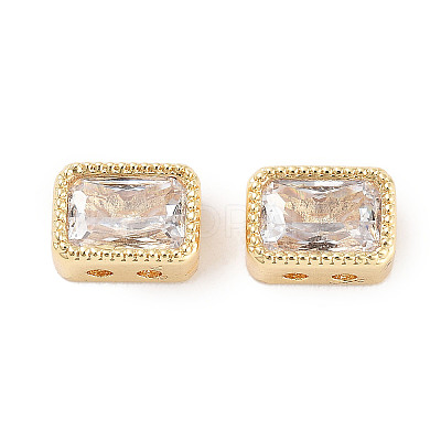 Brass Micro Pave Cubic Zirconia Beads KK-C051-48G-04-1