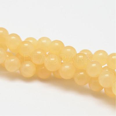 Natural Yellow Jade Bead Strands G-K121-02-10mm-1